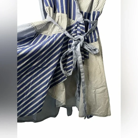Maeve Newport Striped Blue and White Wrap Shirt Dress NWOT - Picture 3 of 9